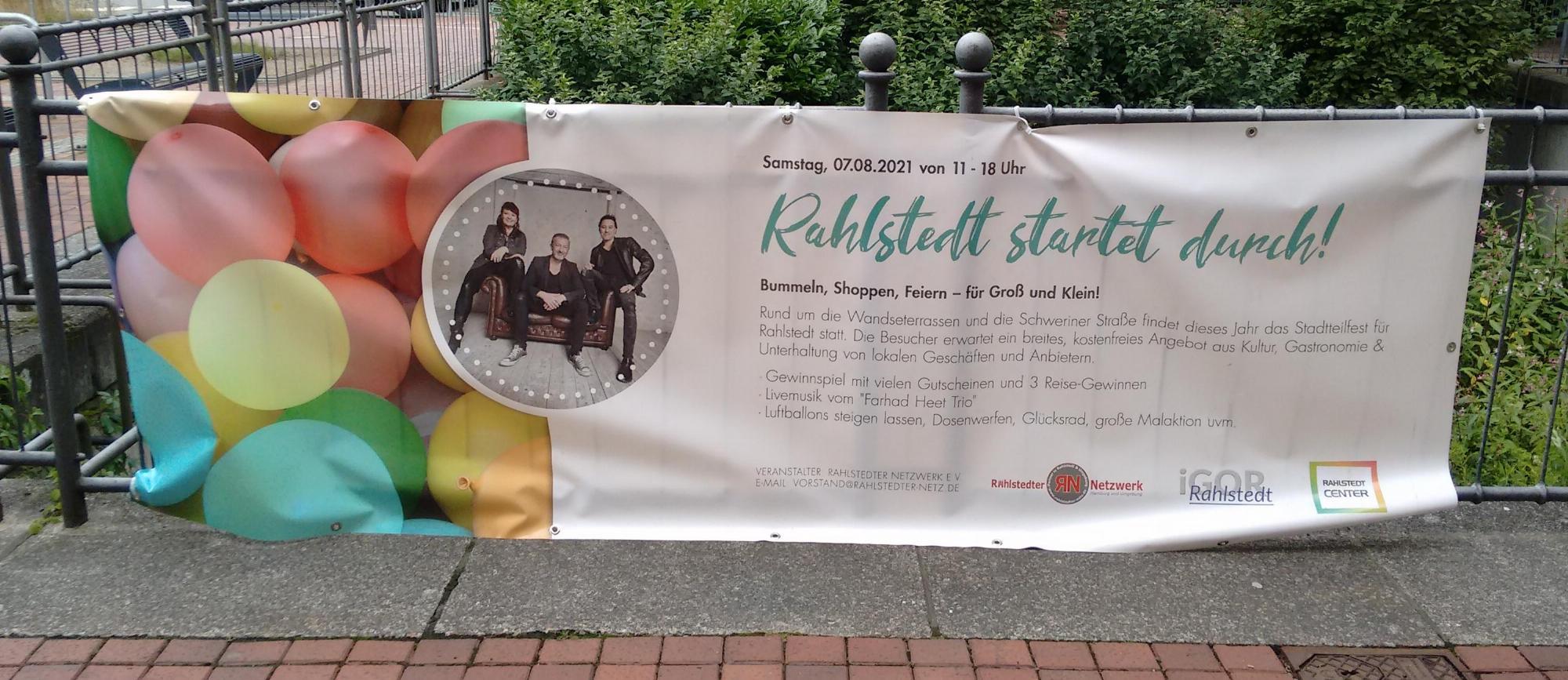 Banner "Rahlstedt startet durch!" 07.08.2021