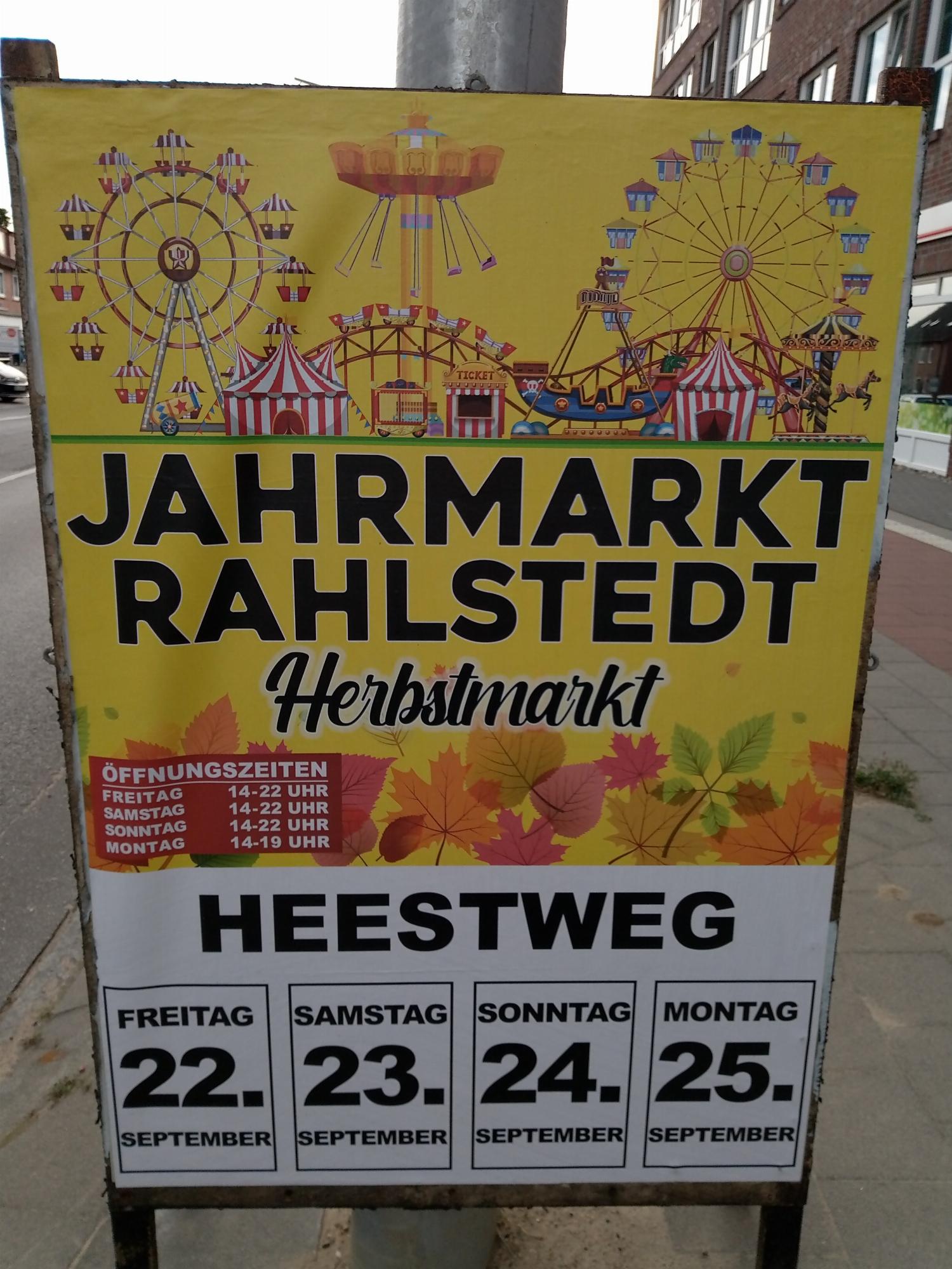 Aufsteller: Jahrmarkt Rahlstedt Herbstmarkt 22.-25.09.2023
